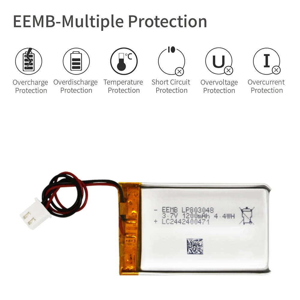 1~10szt EEMB 803048 Bateria Lipo 3,7 V 1200 mAh Akumulator litowo-polimerowy do głośnika GPS Navigator MP5 Bluetooth