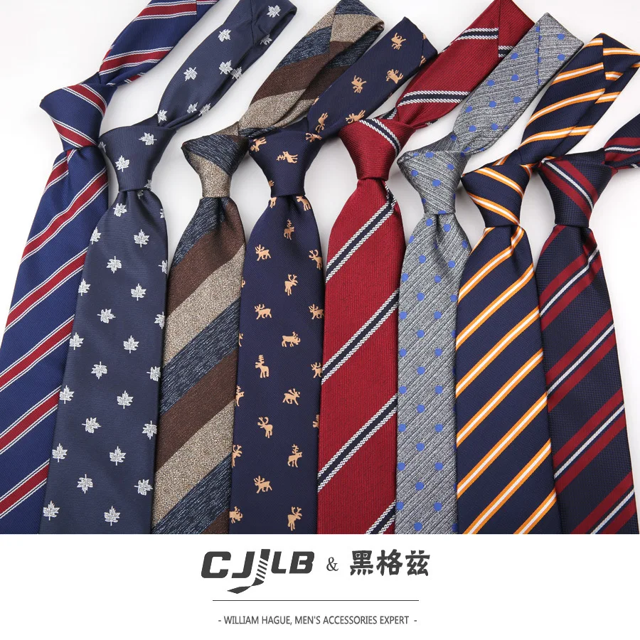 Linbaiway 8cm Men Striped Printed Ties Luxury Classic Suits Neck Tie for Mens Wedding Dress Party Business Shirt Neckties Cravat