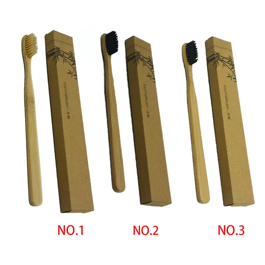 New Bamboo Handle Toothbrush Nylon/Sharpen Wire Bristles Toothbrushes for Home Hotel For Adults