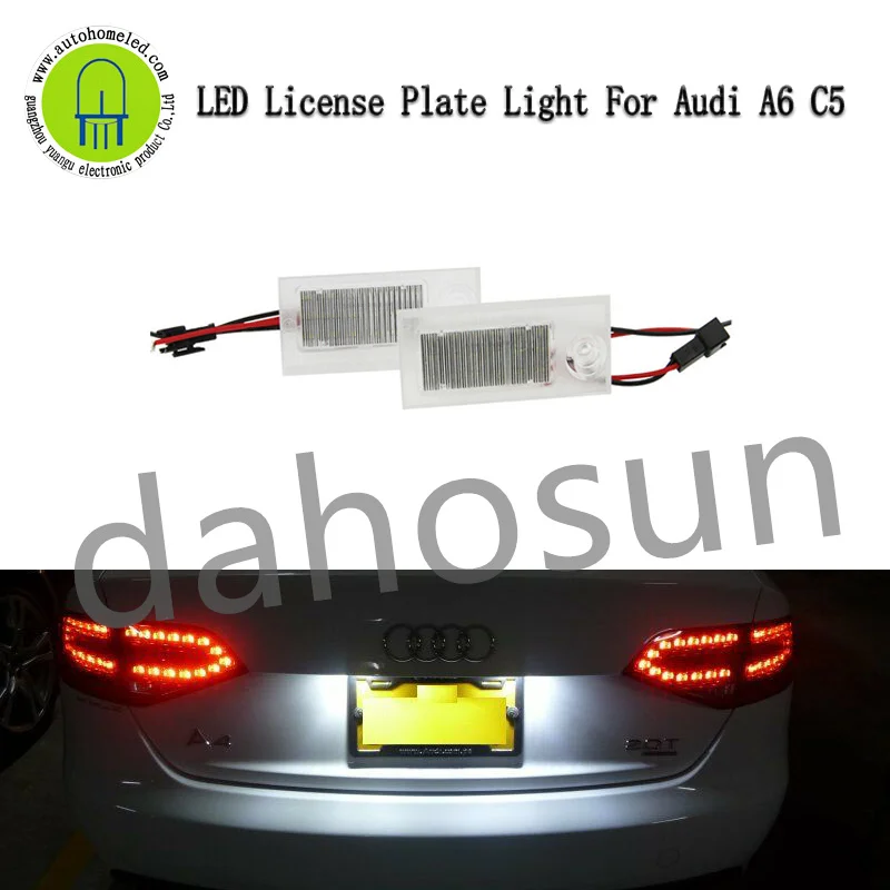 

2Pcs dahosun White LED License Plate Light Lamp Fit for Audi A6 C5/4B Sedan 1997~2004 Error Free Tail Number Lamp