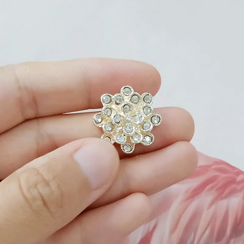 

50pc 20mm Gold color Alloy Material Crystal Flower Charm flower charm For DIY Wedding Handmade Jewelry Making