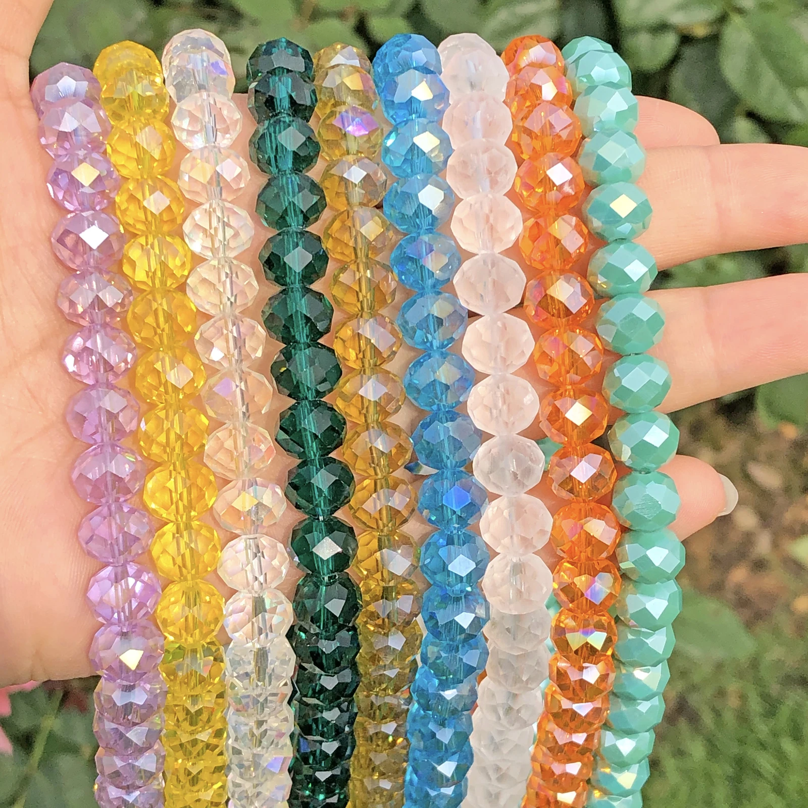 AB Clear Multicolor Austria Crystal Glass Faceted Rondelle Beads Loose Spacer Beads For Jewelry Making Diy Accessories Wholesale