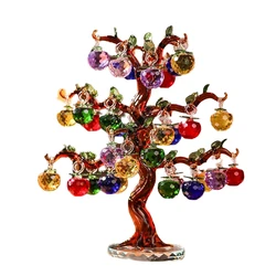 Crystal Apple Tree Ornament 36pcs 18pc Hangs Apples Glass Fengshui Crafts Home Decor Figurines Christmas New Year Gift Souvenir
