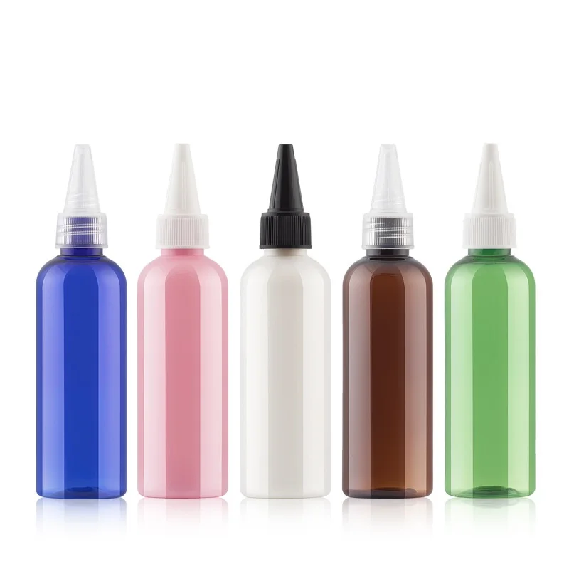 

15Pcs Empty Plastic Squeeze PET 100ML Liquid Lotion Refillable Needle Clear Pink Green Blue Amber Cosmetic Container Bottles