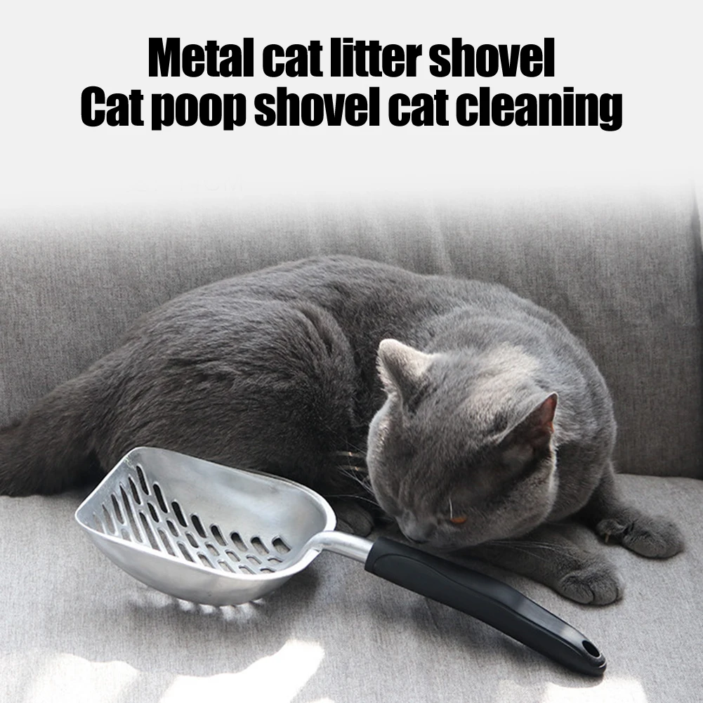 Cat Litter Scoop Stainless Steel Metal Pooper Scoopers Waste Poop Cleaner Pets Kitten Litter Sand Shovel Household Pet Cleaning