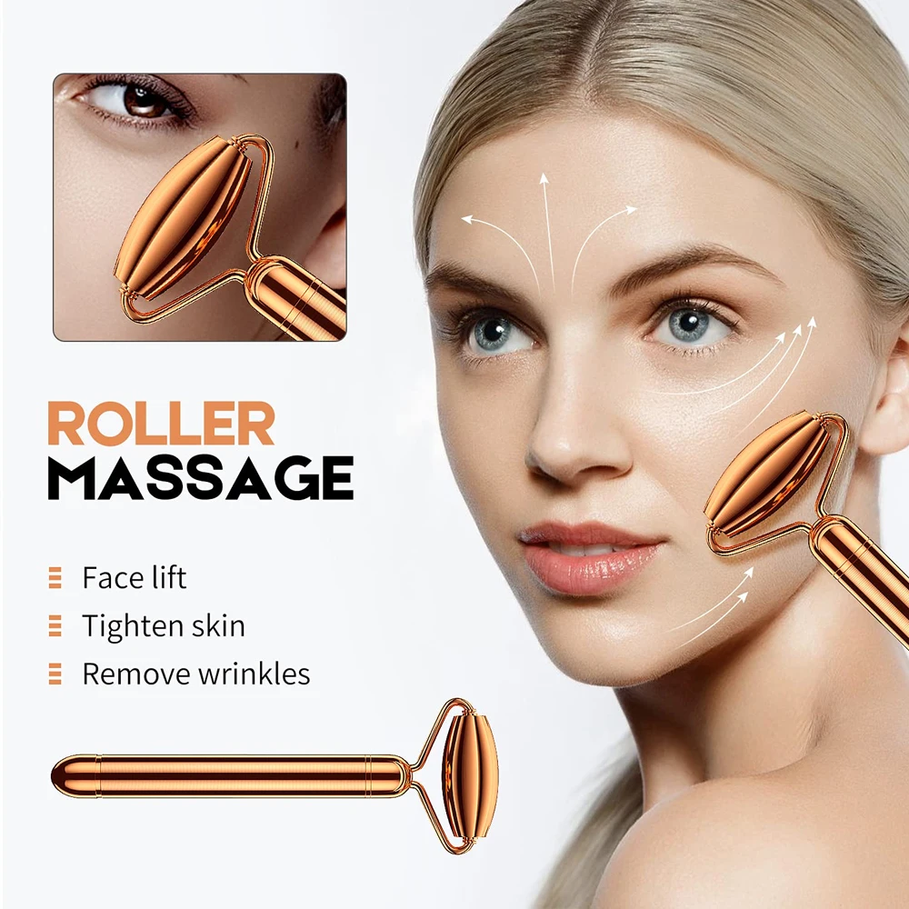 Baguette électrique de soins de la peau, kit de massage à rouleaux pour le visage, les bras, les yeux, le cou en antarctique, les outils de beauté pour déformer et les vaches foncées