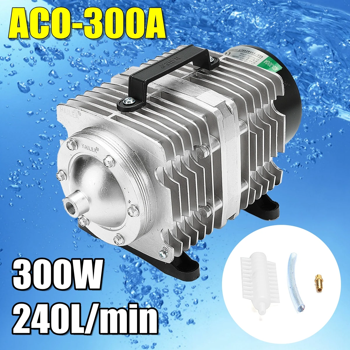 

Воздушный насос 300 Вт ACO-300A AC 220 В, воздушный компрессор для аквариума электромагнитный, насос аквариум с подачей кислорода, компрессор для рыбного пруда