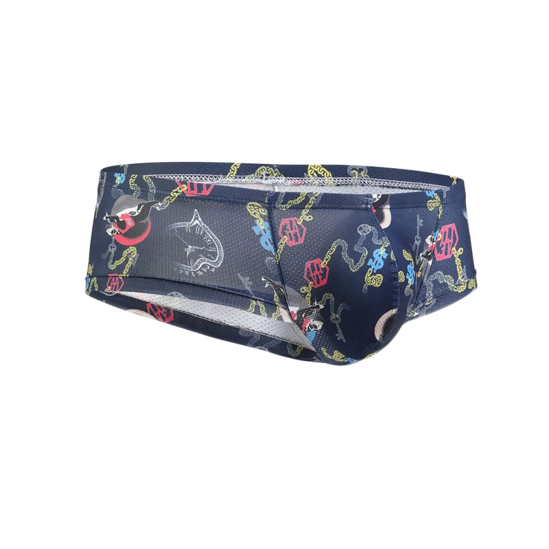 Sexy Men Underwear Men\'s Printed Briefs Fashion Sexy Low-waist Bikini Underpants Men Multicolor Breathable Tight Boxers