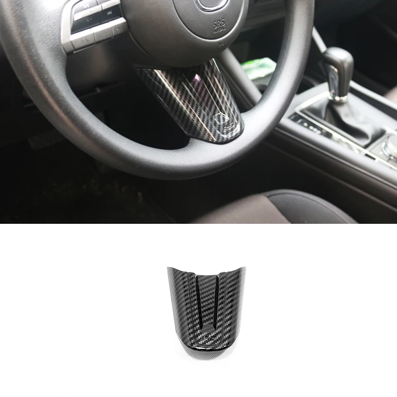 

For Mazda 3 2019 2020 ABS Plastic Chrome Carbon fiber Car Steering wheel Button frame Cover Trims Sticker Styling Accessories