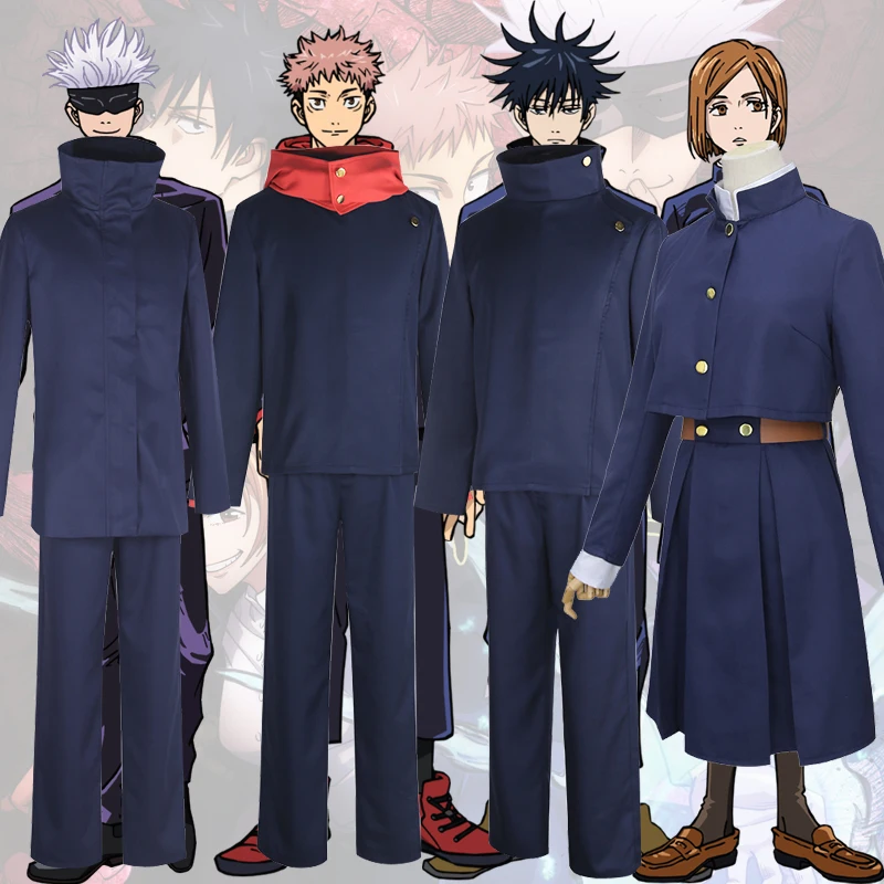 Jujutsu Kaisen Tokyo Prefectural Jujutsu High Yuji Itadori Megumi Fushiguro Nobara Kugisaki Satoru Gojo Uniform Cosplay Costume