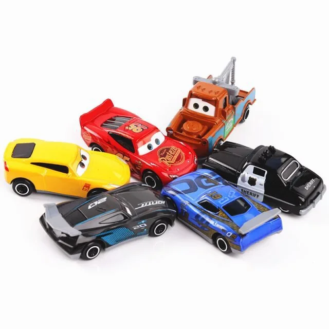 4/6pcs Disney Pixar Cars 3 2 Frank Tractor Lightning McQueen Mater Jackson Storm Ramirez Diecast Toys Car Kid Birthday Gift Toys