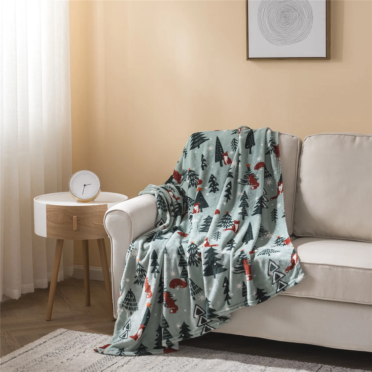 Throw Blanket For Beds Winter Plaid Sofa Embossed Soft Coral Fleece Fabric Picnic Printed Customed Envelope Letter Comfortable