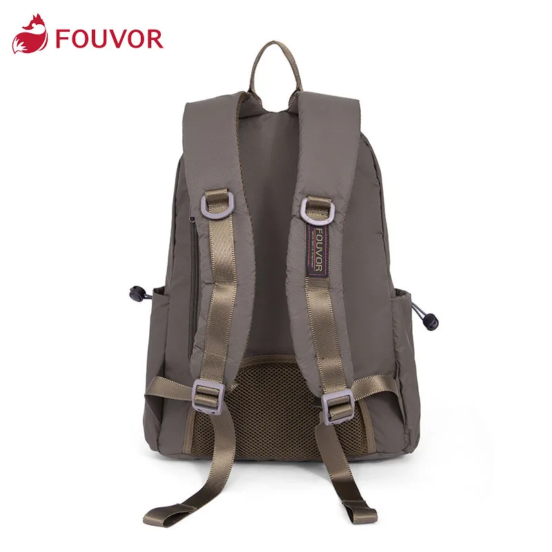 Fouvor Fashion Outdoor Leisure Backpack Female Backpack Korean Wild Travel Bag Canvas Computer Bag Student School Bag 2856-03