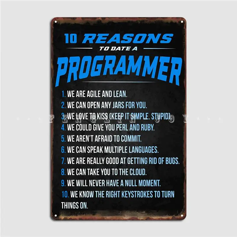 Programmer Metal Sign Wall Mural Cinema Create Poster Tin Sign Poster