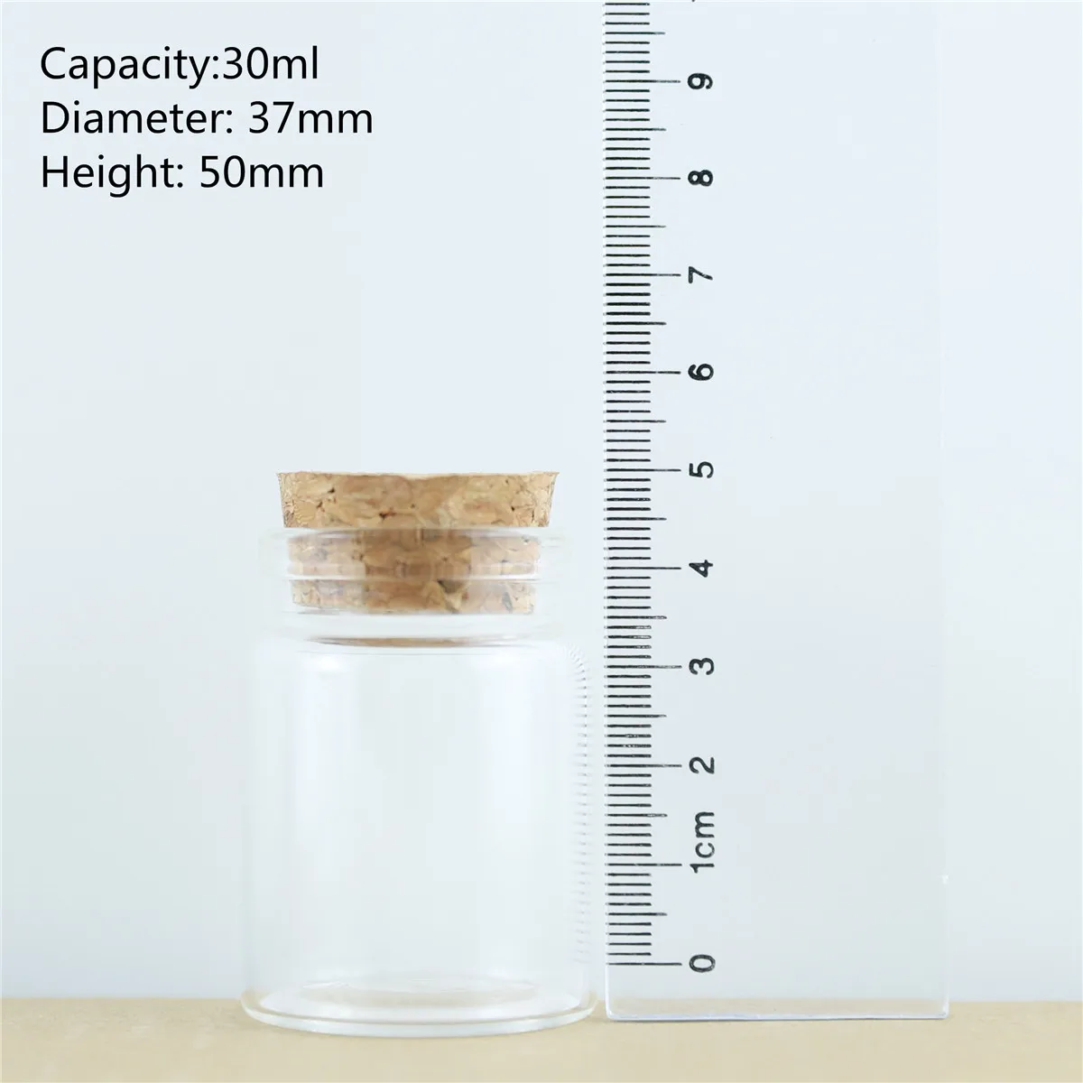 12pcs/Lot 30ml DIY Mini Wishing Glass Bottles Cork Crafts 37mm Tiny Empty Jars Cork Stopper Transparent Souvenir Container