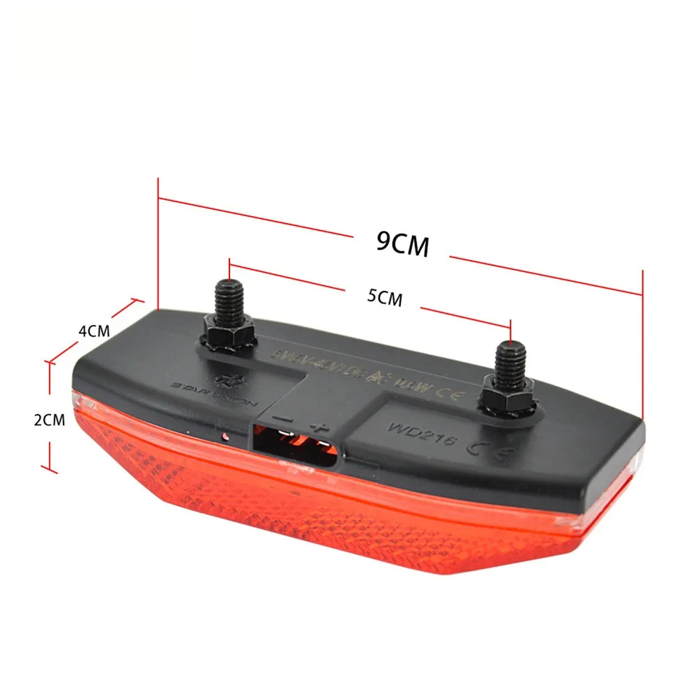 6V-48V Ebike TailLight Electric Bicycle LED Rear Light Lamp Waterproof Universal Night Riding Warning Tail Light