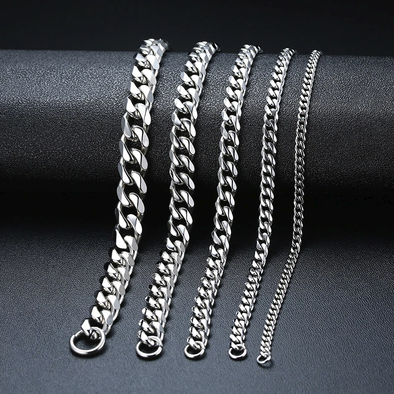 Men's Bracelet Cuban Link Bracelets Stainless Steel Brazalets Men Miami Chain Bracelet Male Jewelry image 4