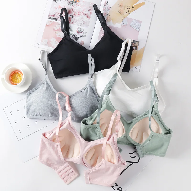 Solid Color Sexy Bra for Women Thin Strap Push Up Bras Wire One-piece Wrapped Chest Underwear Slim Fit Cozy Female Bra