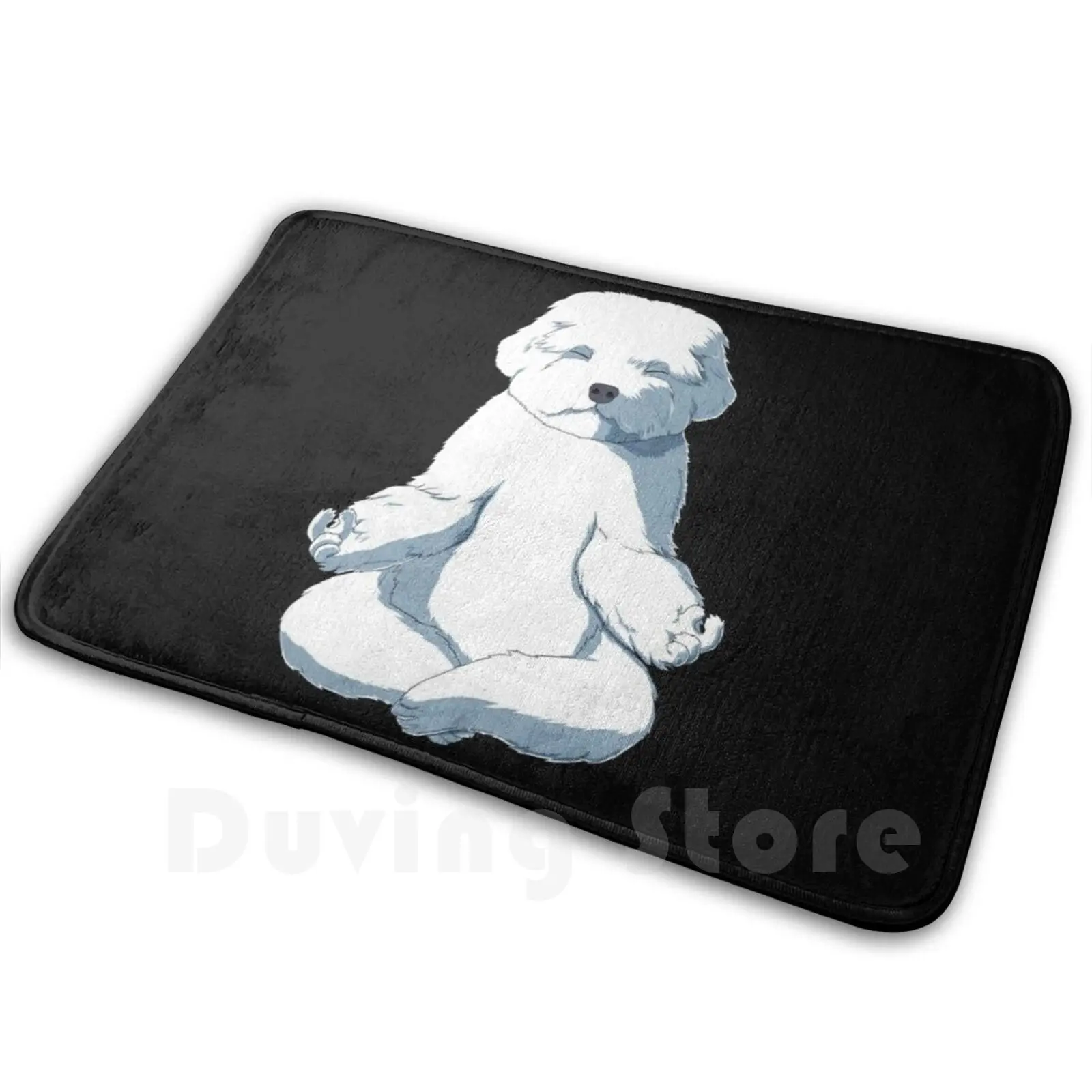 Yoga Maltese Dog Mat Rug Carpet Anti-Slip Floor Mats Bedroom Dog Yoga Animal Animal Lover Paws Idea Meditation Dog Training Pet