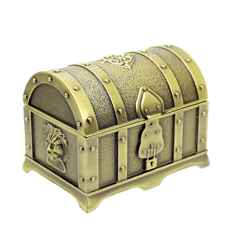 Size 7x5x5cm Vintage Jewelry Box Metal Art Craft Pirates Treasure Chest Trinkets Storage Organizer Gift Package Toy Case Casket