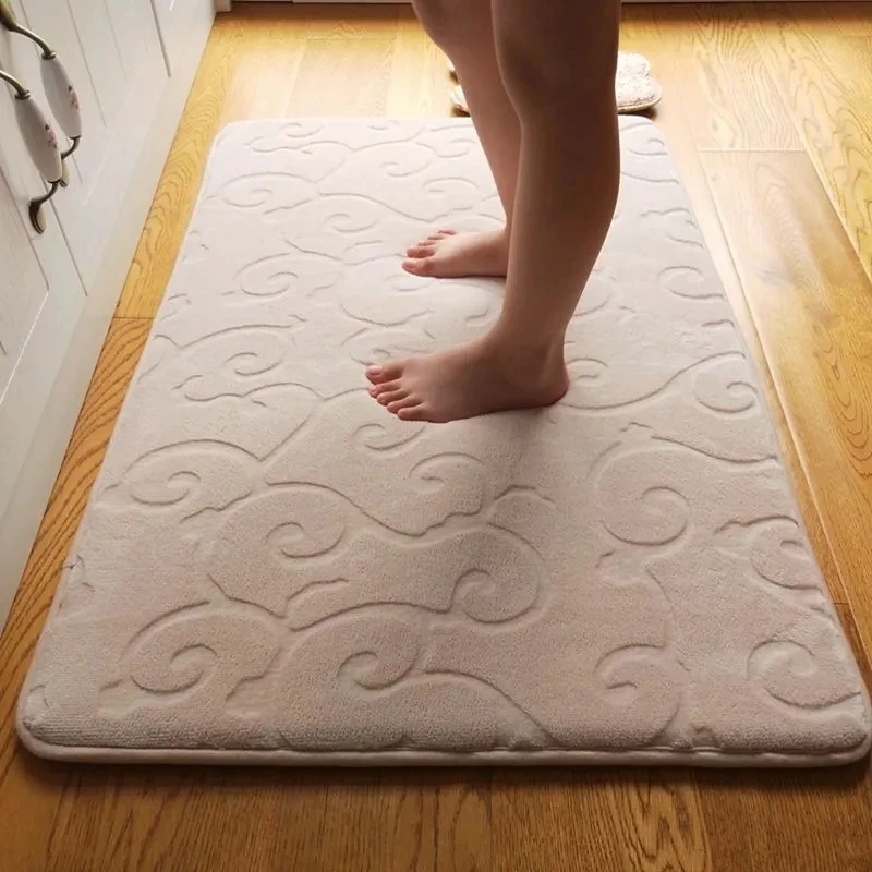 

Thicken Bathroom Floor Carpet Memory Foam Bath Mat Water Absorption Toilet Rugs Non-slip Pure Color Pad Mats Slow Rebound Rug