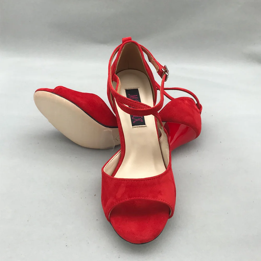 Classical Red Flamenco Dance Shoes Argentina Tango Shoes pratice shoes MST6291RS  Leather Hard Sole 7.5cm 9cm heel available