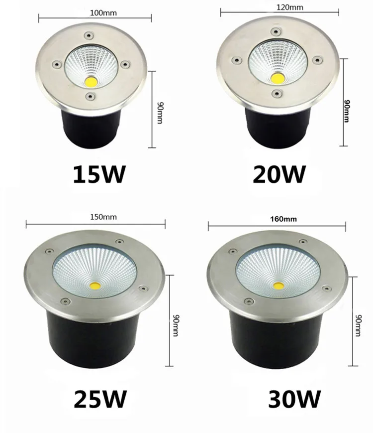 LED Underground Light 5W 10W 15W 20W 30W Outdoor IP67 Waterproof Ground Garden Path Floor Buried Yard Spot Landscape 220v Dc12v