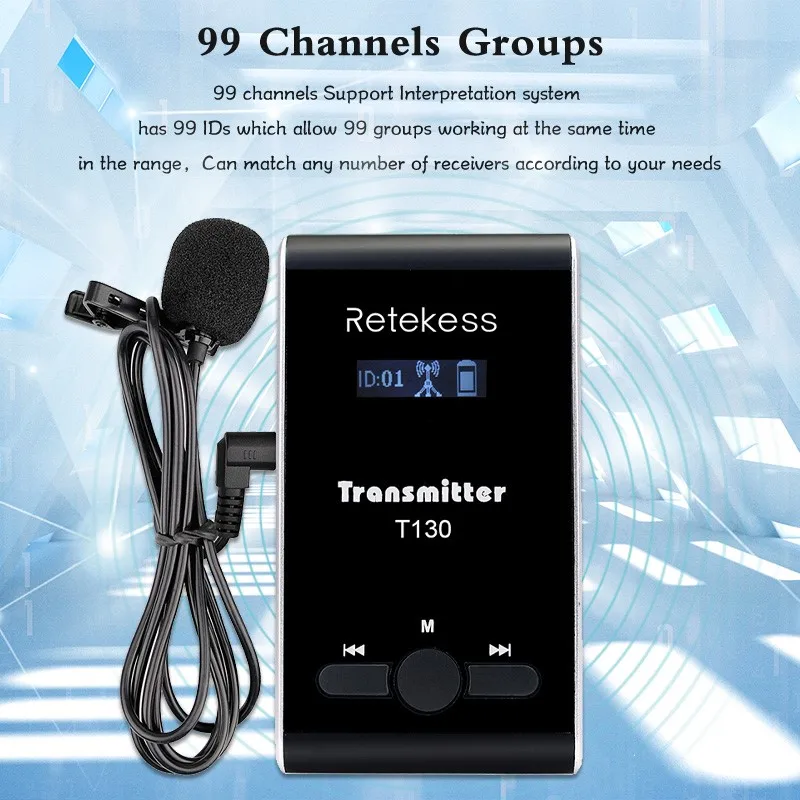 Retekess T130 Whisper Drahtloser Tourguide-Audio-Guide-Sender für Simultanübersetzung bei Ausflügen und Dolmetschungen bei Meetings – Detail 6
