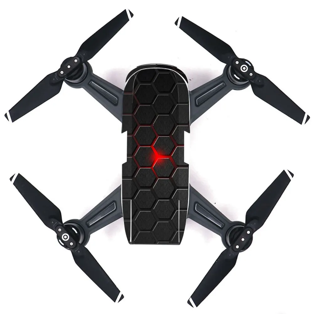 Geometry Style Decal PVC Skin Sticker For DJI Spark Drone + Remote Controllers + 3 Batteries Protection Film Cover