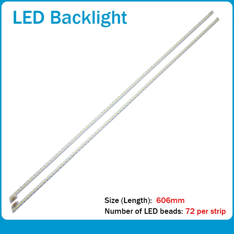 New 2 pcs/set 72LED 606MM LED strip  for repair LCD TV LED backlight 74.55P02.001-3-DX1 Article lamp 55TA05 E117098 E150504