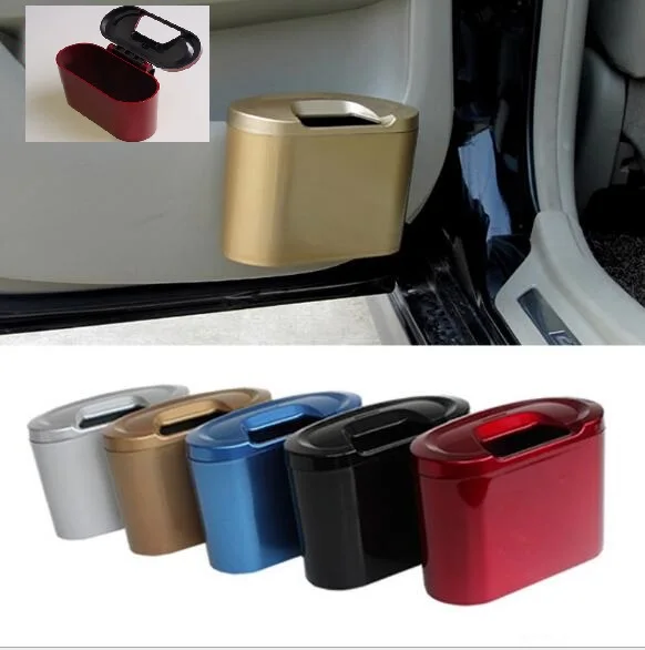 Car Trash Can Garbage Holder Ashtray Storage Bag Accessories Auto Door Seat Back Visor Trash Paper Dustbin