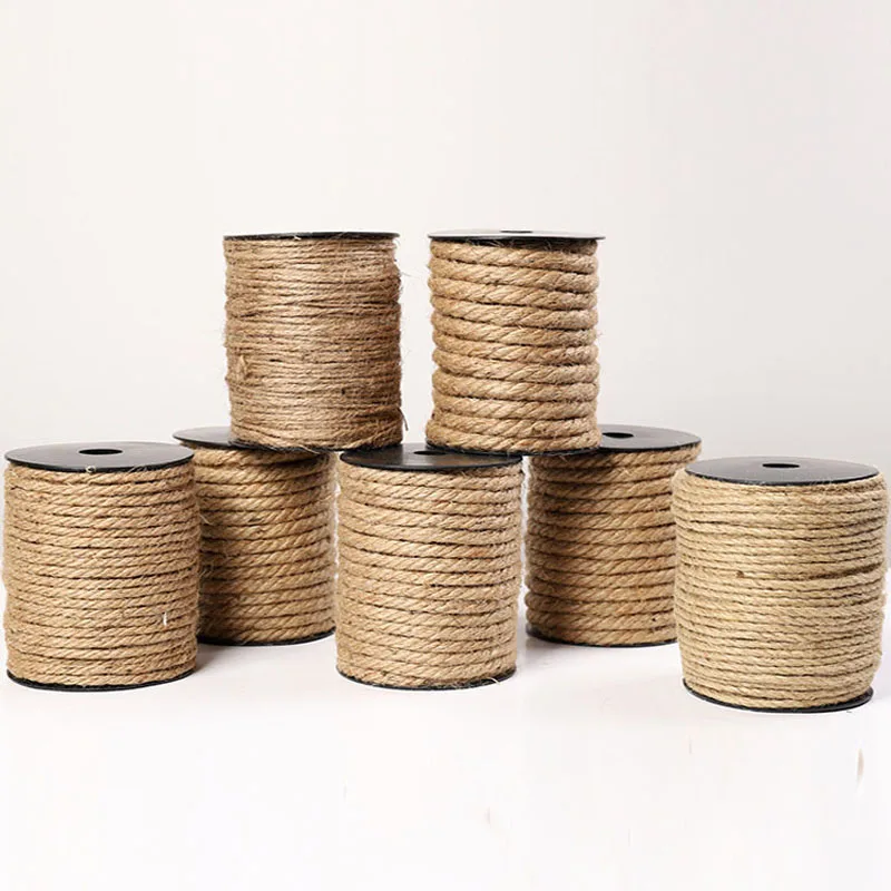 Natural Jute Cord Rope 1mm 3mm 4mm 5mm 6mm 8mm 10mm Macrame String Home Decor Pet Scratching Party Decoration DIY Craft