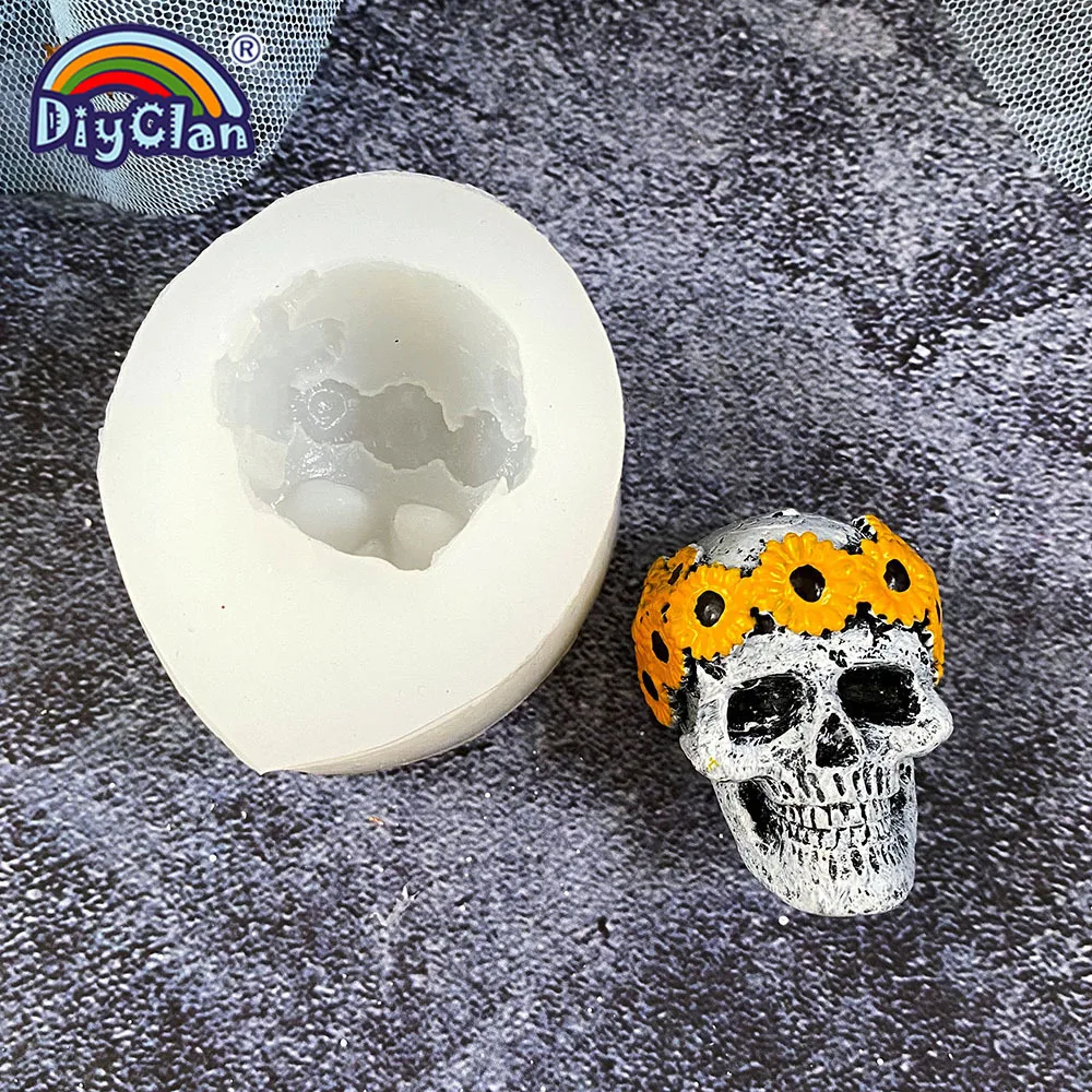 Skull Head Silicone Mold Summer Styles Halloween Fondant Cake Decorating Tools Chocolate Dessert Sugar Mousse Baking Mould