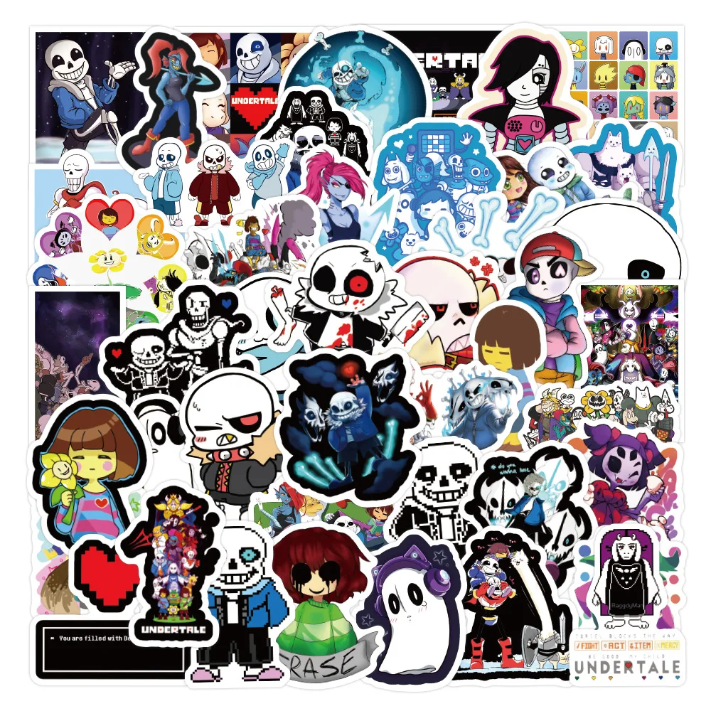 10/30/50PCS Undertale Hot Games Lable Stickers For Motorcycles Water cups Children's toys Decal Luggage Sticker Kid Classic Toys