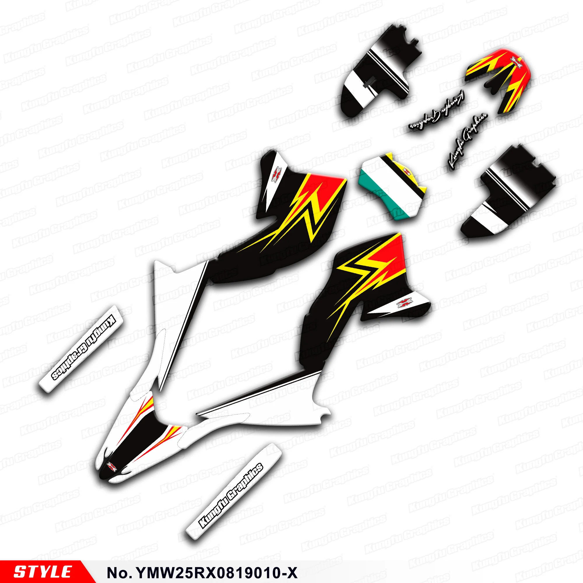 Aftermarket Motor Racing Stickers for WR250X WR250R 2008 2009 2010 2011 2012 2013 2014 2015 to 2020, Style No. YMW25RX0819010-X