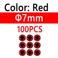100 piezas de 7 mm rojo