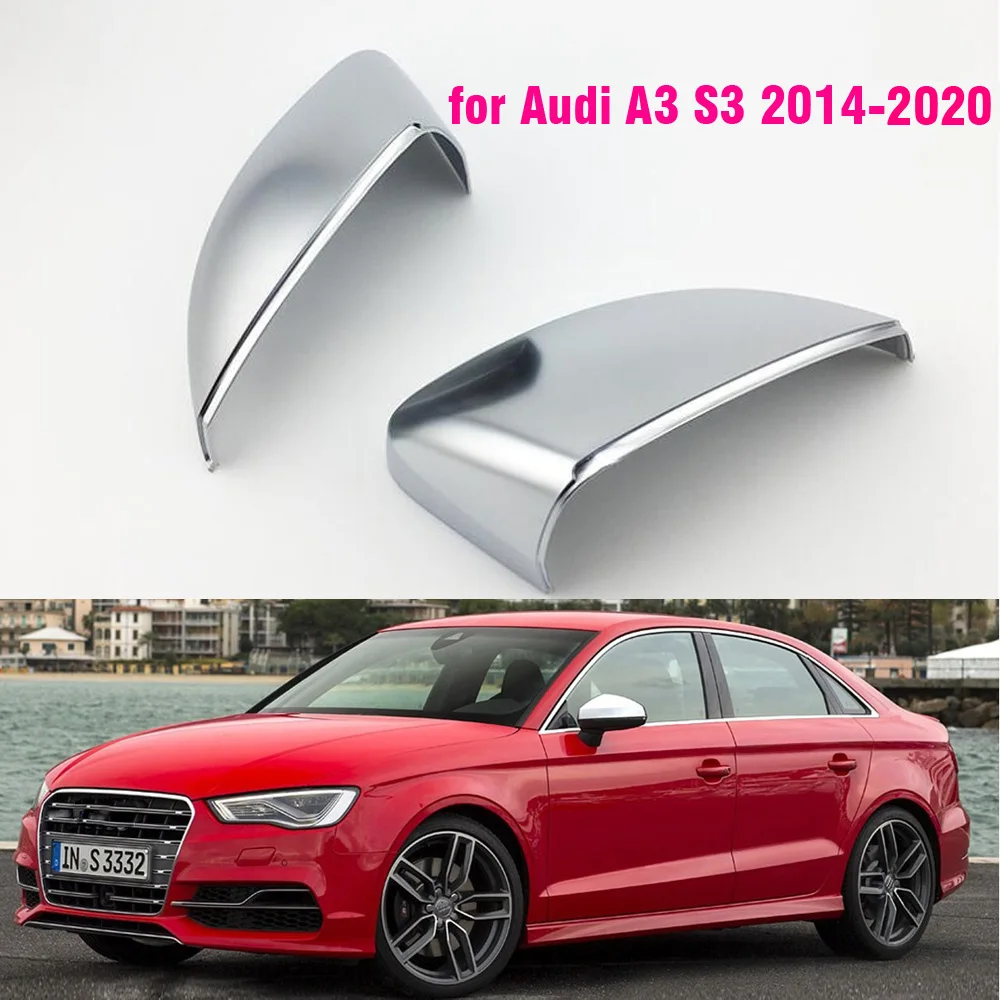 

Car Mirror Cover For Audi A3 S3 8v 2013- 2019 Matte Chrome Silver Rearview Mirror Cover Protection Cap Car Styling