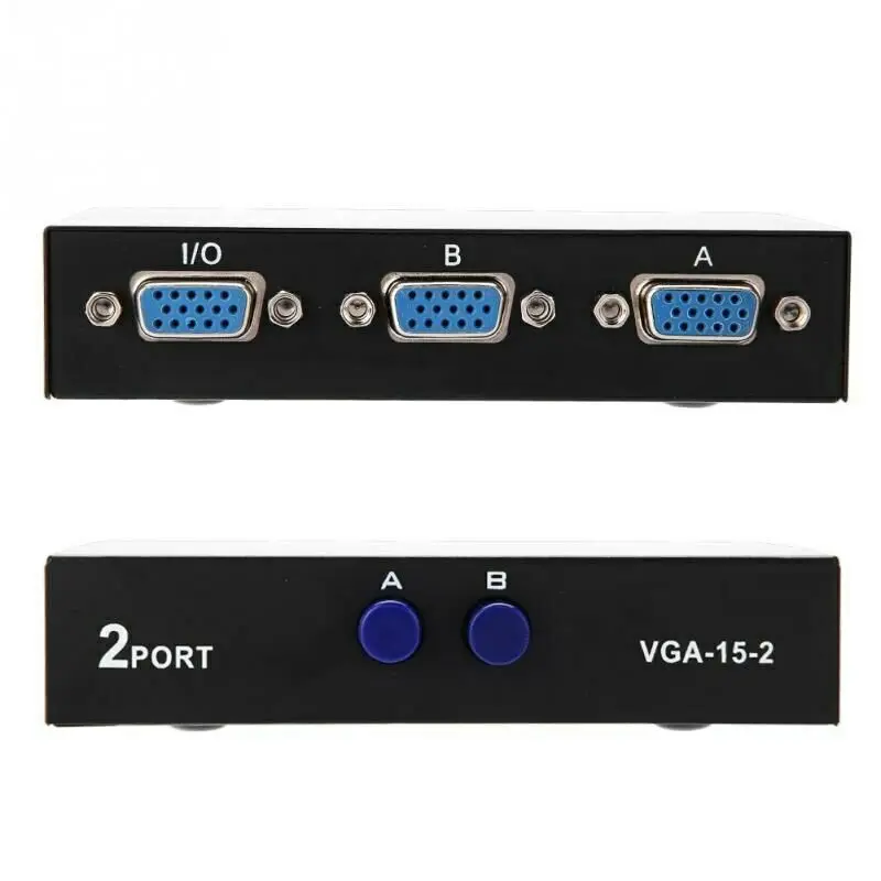 2 in 1 VGA Switcher Splitterสนับสนุนการชาร์จไฟและการซิงโครไนซ์ข้อมูลVGA Monitor Switch VGA Splitter