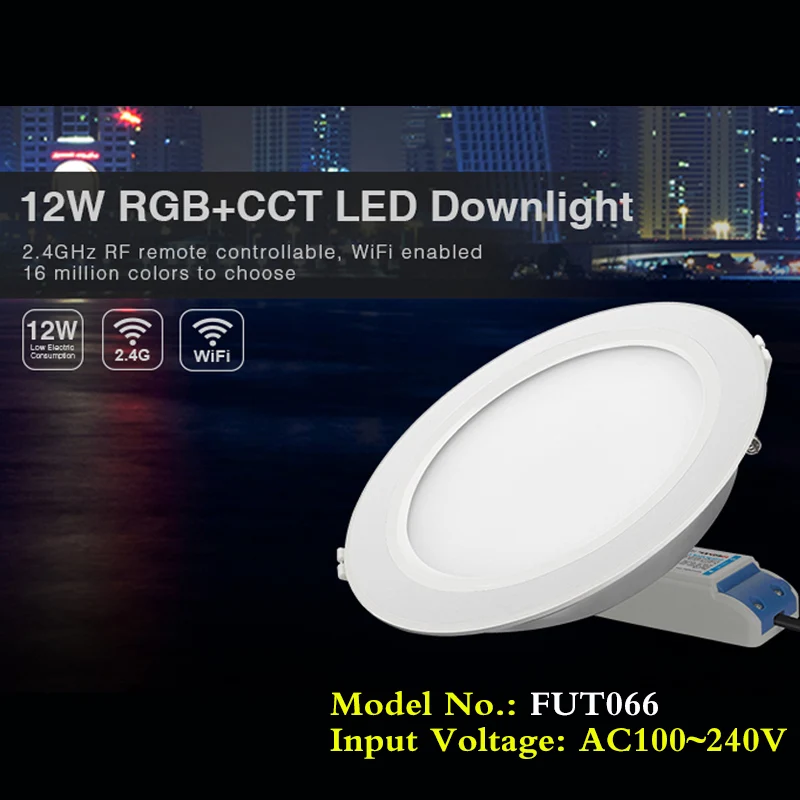 12W RGB+CCT LED Downlight AC110 220V Round Led panel light  can wifi/2.4GHz Remote dimmable Smart indoor ceiling lamp 2700~6500K