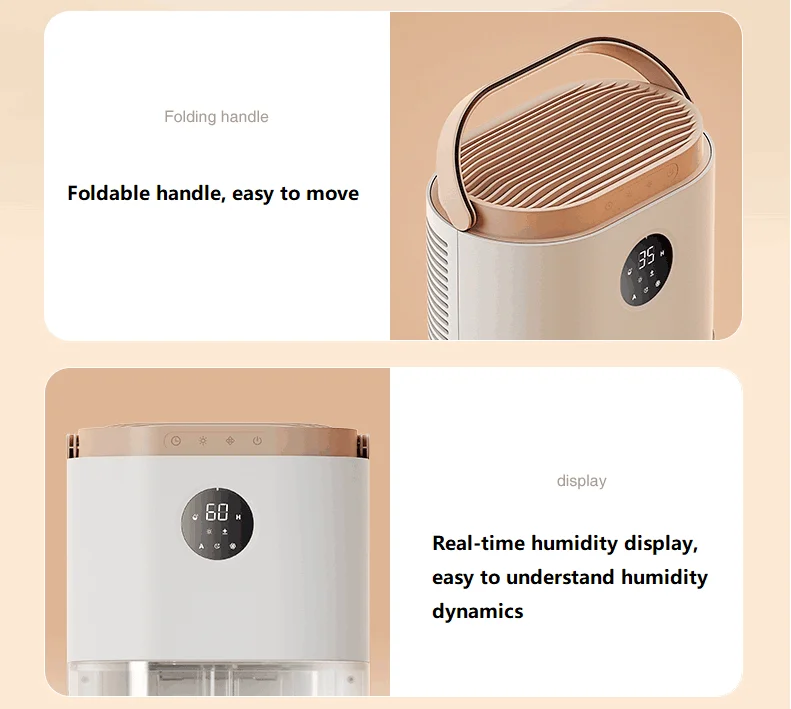 Mini deshumidificador eléctrico para el hogar, deshumidificador portátil de 220V y 2L, secador de aire para baño y sala de estar