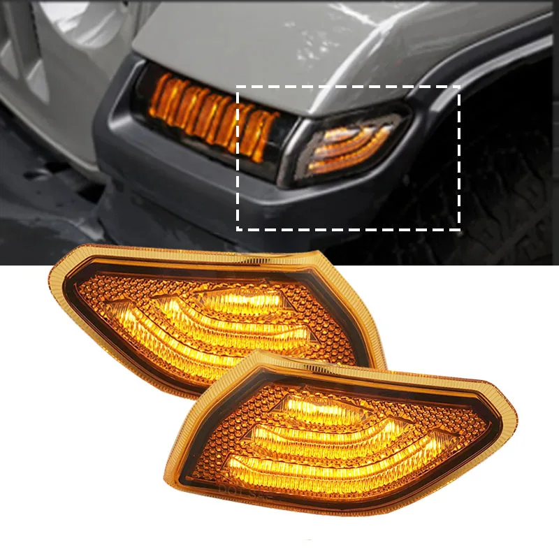 

LED Turn Light Side Marker Amber For Jeep JL Smoked Front Fender Flares Turn Signal Lamps For Jeep Wrangler JL 2018 2019