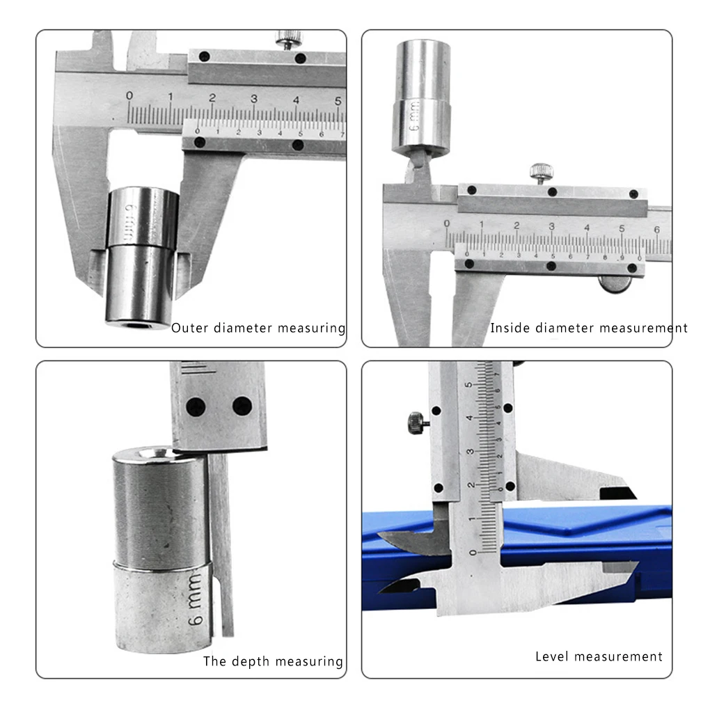 0-200mm Carbon Steel Caliper Micrometer Vernier Caliper Measure Caliber Gauge Millimeter Inches Measuring Instrument Tool 150mm images - 6