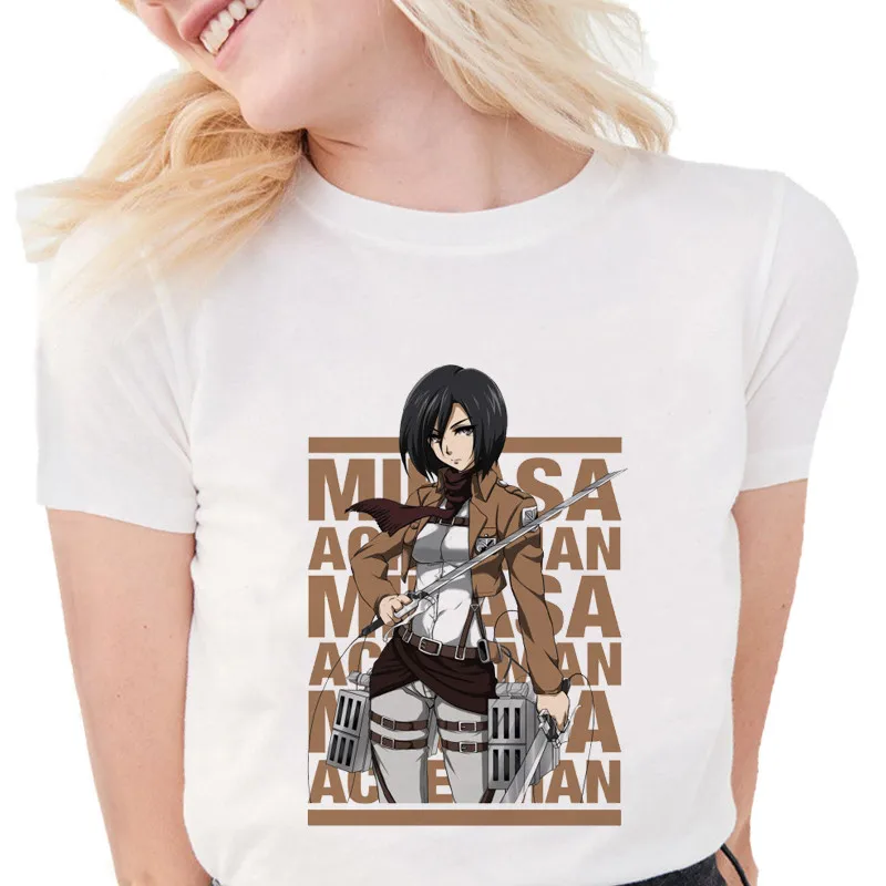 Attack On Titan Japanese Anime T Shirt Women Cute Fashion Graphic Tees Casual White Tops New  Harajuku T-shirt Kwaii Top Tshirt