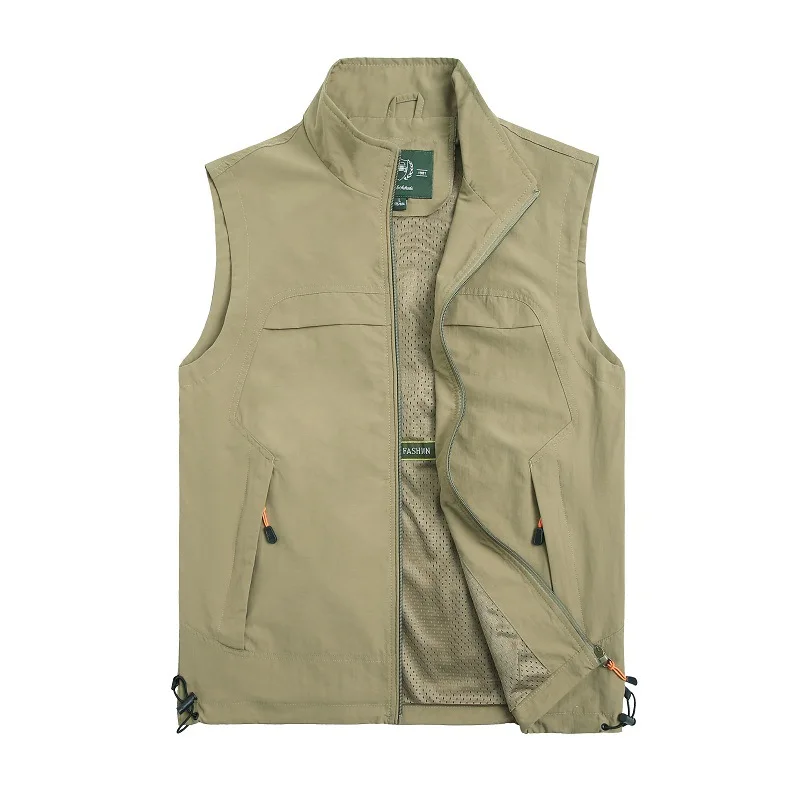 

Mens Vests Men's Summer Sleeveless Jacket Vest Spring Autumn Casual Travels Vest Multi-pockets Thin Vest Waistcoat Male Clothes