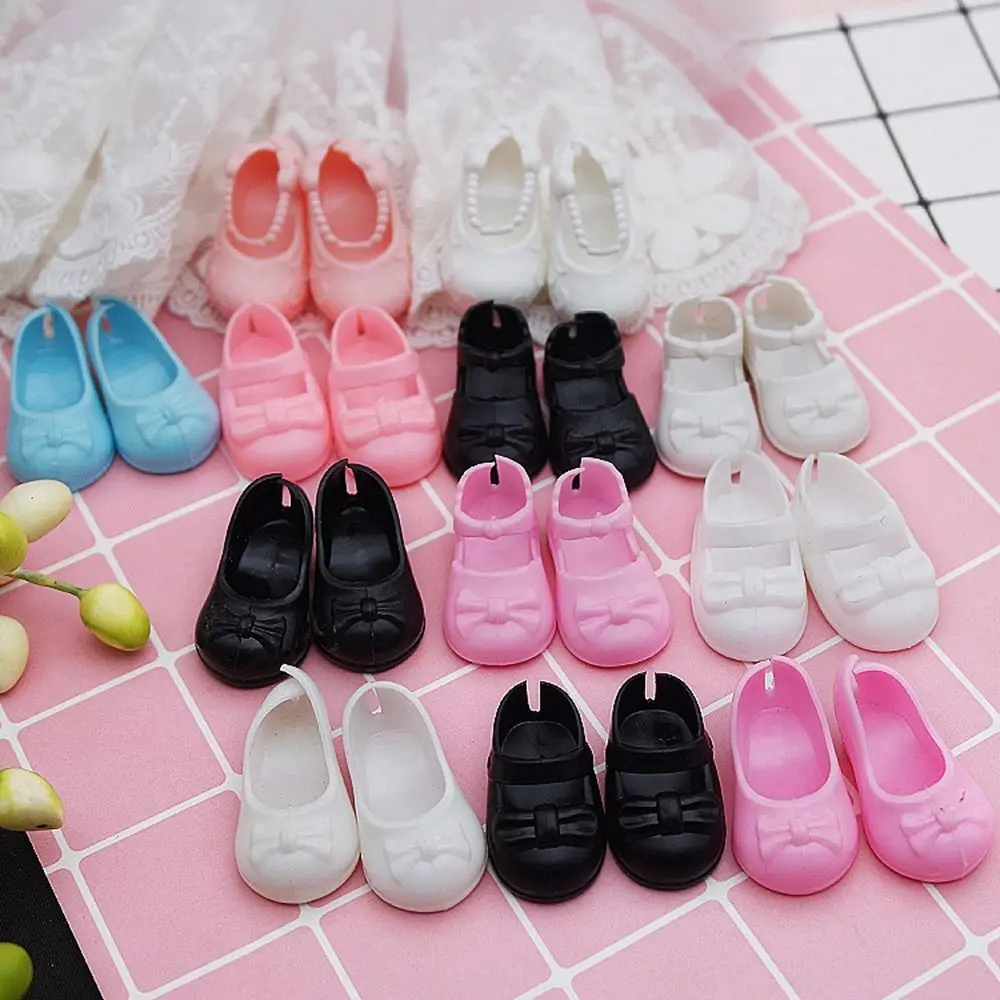 1Pair Miniature Shoes Plastic PVC Cute Butterfly Shoes Sandals Heeled Flat Princess Shoes For 30/60cm Doll Clothes Accessories