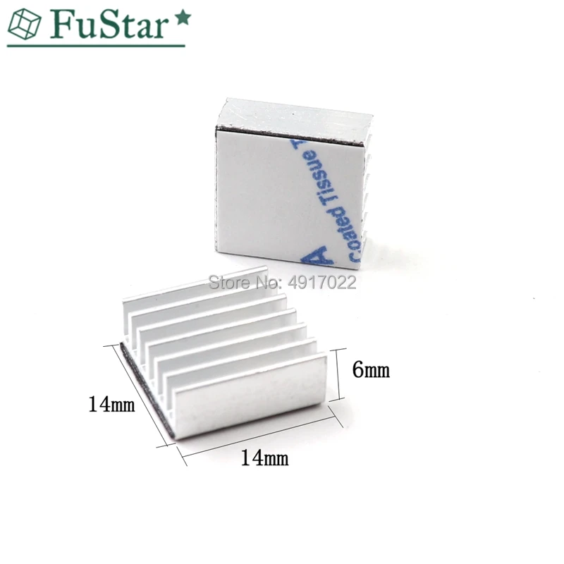 10pcs Silver Computer Cooler Radiator Aluminum Heatsink Heat sink for Electronic Chip Heat dissipation Cooling Pads 14*14*6mm