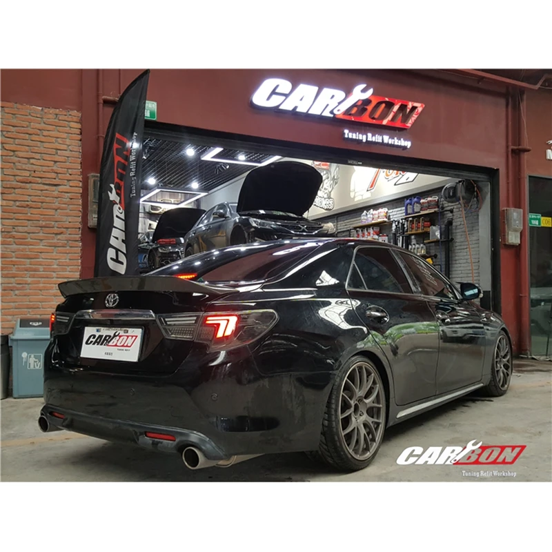 for Toyota Mark X REIZ spoiler 2010 11 12 13 14 15 16 17 year glossy carbon fiber / FRP  rear wing K style Accessories