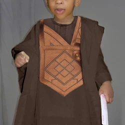 H & D-Conjunto de ropa Africana bordada para niños, traje Dashiki Agbada, camisa, pantalones, Tops de manga larga, ropa tradicional para niños, 3 piezas