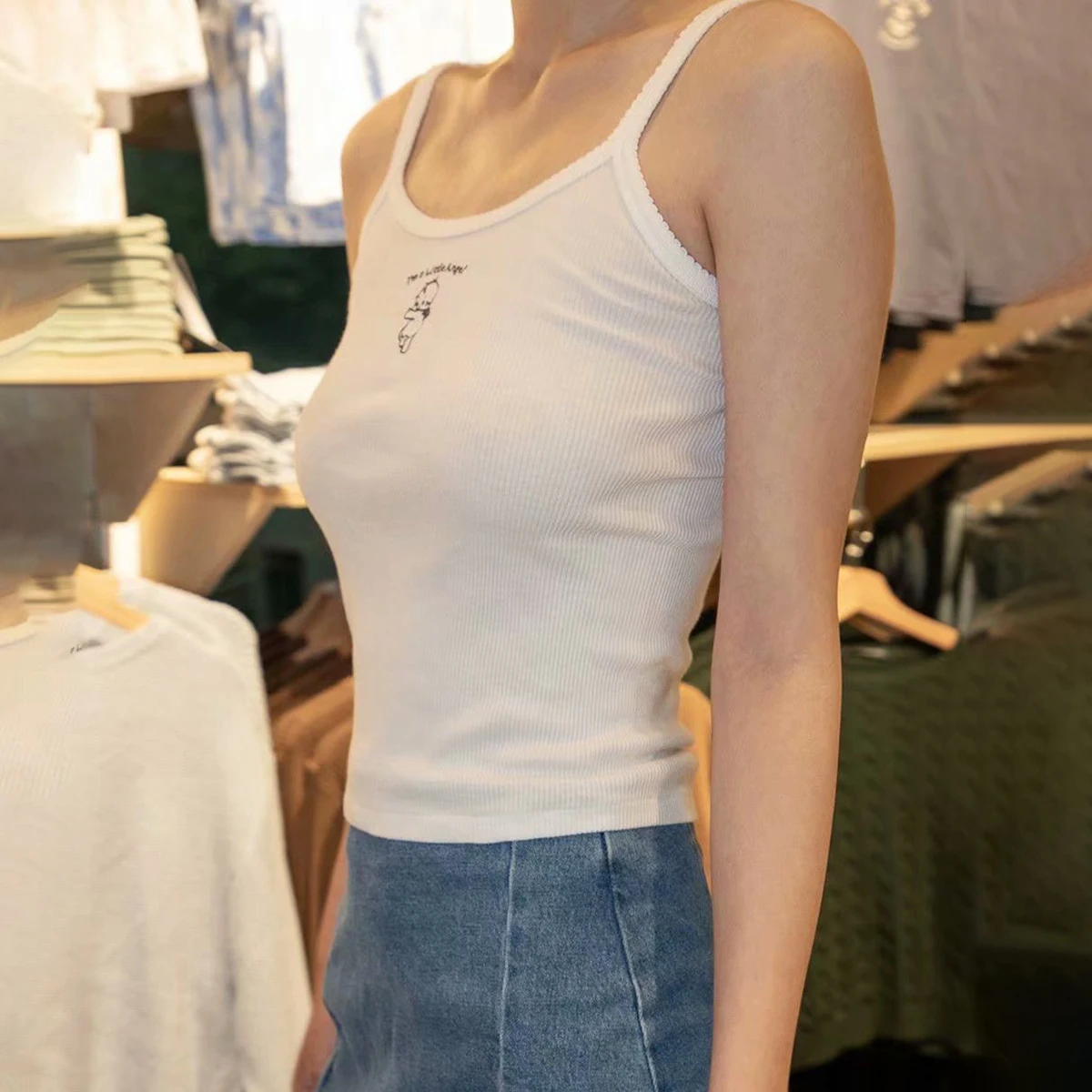 Top sem mangas estampa de anjo feminino, regata sexy fina, colete de algodão, streetwear vintage, camis feminino, curto, verão, 2021