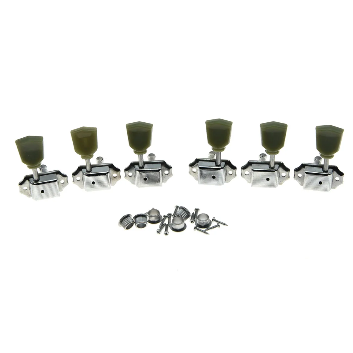 3Lx3R Guitar Tuning Pegs Chrome/Gold Tuners Machine Heads Jade Green String Tuners for Gibson Les Paul Guitar